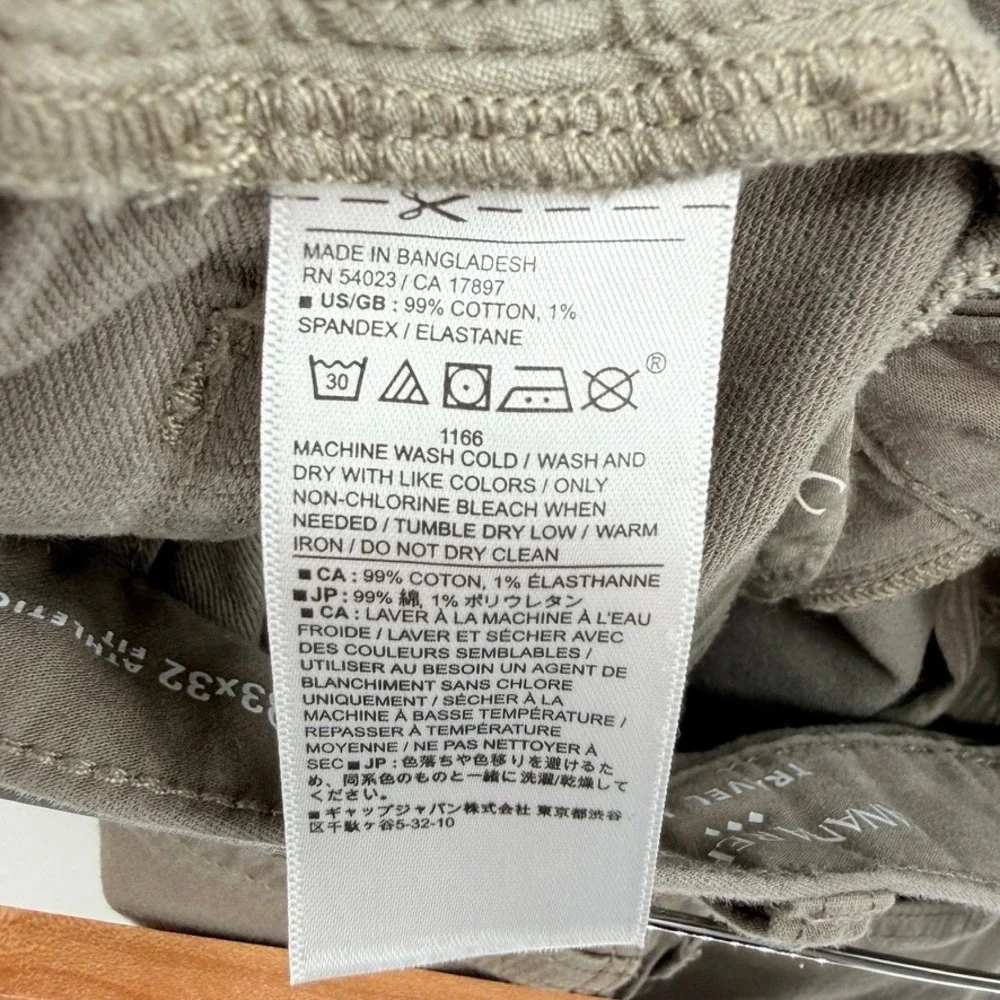 Banana Republic Travel Jeans Mens 33x32 Olive Athletic Fit Minimalist Classic